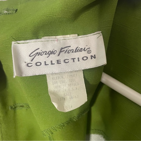 Vintage Giorgio Fiorlini chartreuse green abstract tailored ladies pant suit set - Picture 10 of 11